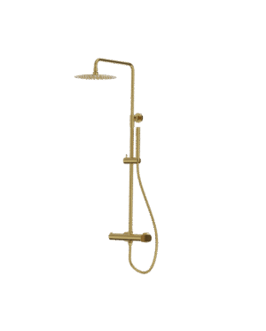 SPARK | Shower set with rain shower – Brushed Gold