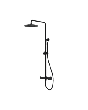 SPARK | Shower set with rain shower – Matt Black