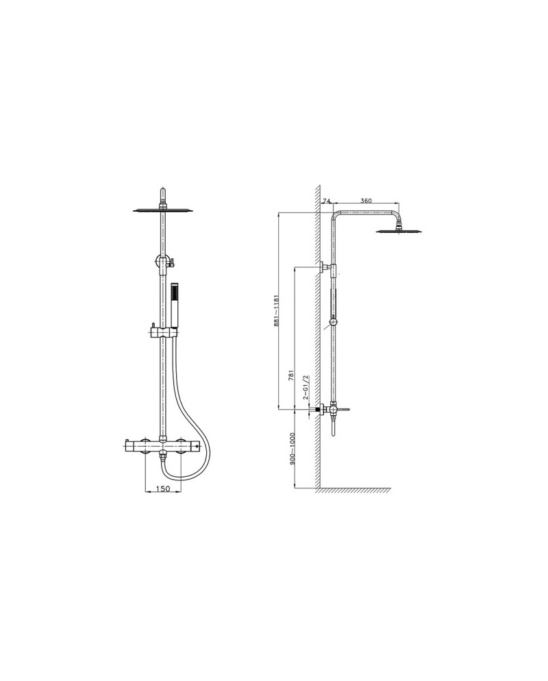 LaVita ORION Wall-mounted Rainshower SET / Brushed Gold LaVita ORION Wall-mounted Rainshower SET / Brushed Gold