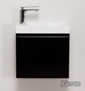 Cler White/Black Vanity Unit with White Basin