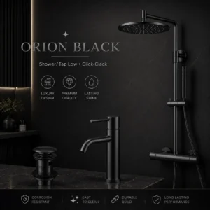 Orion Black -Shower/Tap Low  + Click-Clack