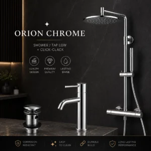 Orion Chrome -Shower/Tap Low  + Click-Clack
