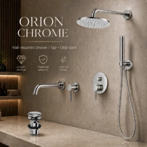 Orion Wall-mounted Chrome -Shower/Tap  + Click-Clack