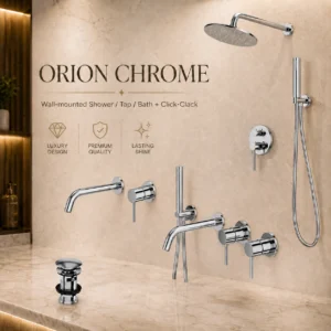 Orion Wall-mounted Gold - Shower/Tap/Bath  + Click-Clack