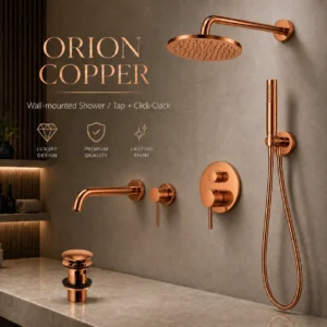 Orion Wall-mounted Copper -Shower/Tap  + Click-Clack
