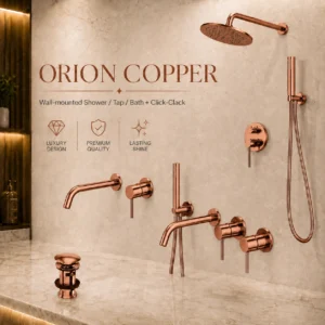 Orion Wall-mounted Copper- Shower/Tap/Bath  + Click-Clack