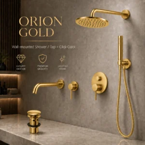 Orion Wall-mounted Chrome -Shower/Tap  + Click-Clack