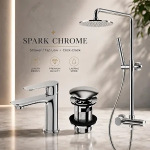 Spark Chrome -Shower/Tap Low + Click-Clack