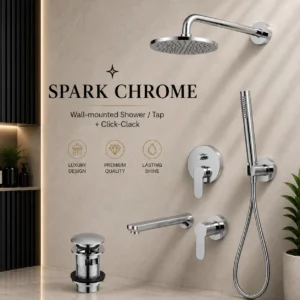 Spark Wall-mounted Chrome -Shower/Tap  + Click-Clack