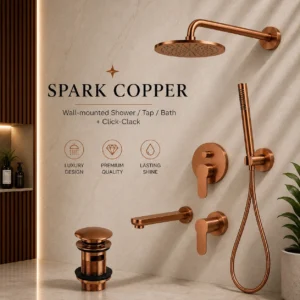 Spark Wall-mounted Copper- Shower/Tap/Bath  + Click-Clack