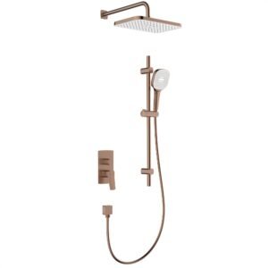 MALAGA | Thermostatic Concealed Shower Set with Sliding Rail – Brushed Copper