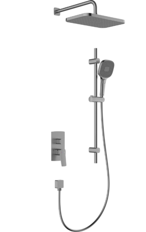 MALAGA | Thermostatic Concealed Shower Set with Sliding Rail – Gun Metal