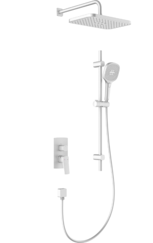 MALAGA | Thermostatic Concealed Shower Set with Sliding Rail – White